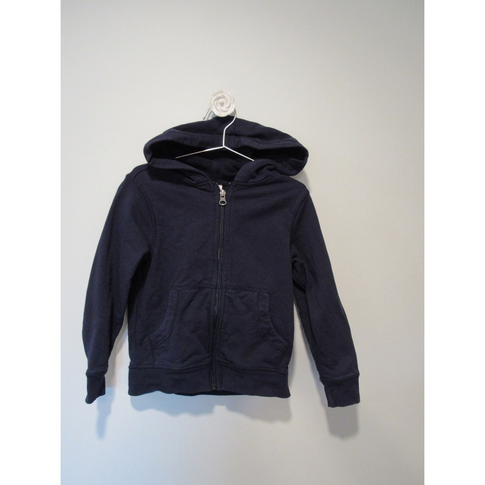 Hanna Andersson Kids Navy Blue Cotton Terry Zip Up Hoodie Sweatshirt 4T 100cm